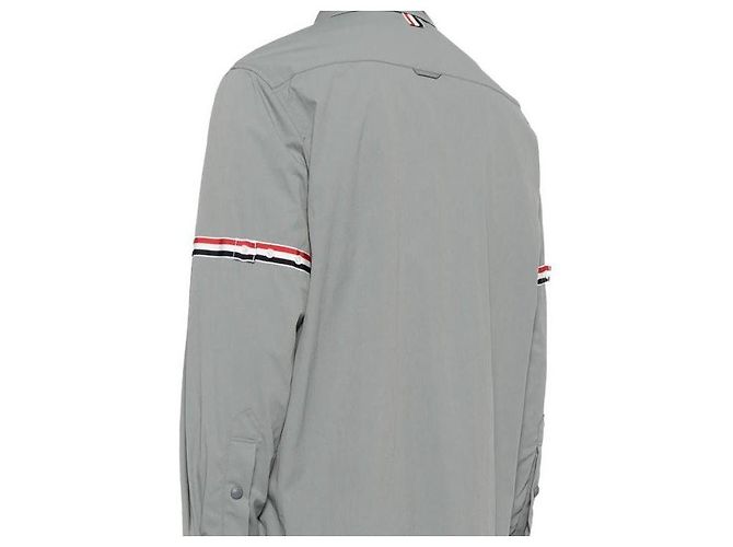 Thom Browne Giacca camicia in nylon con maniche elastiche - vista 6
