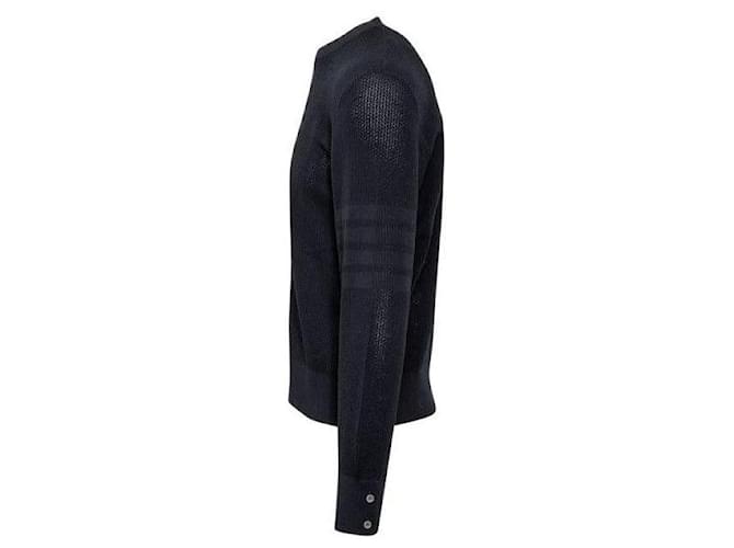 Thom Browne Pullover aus Wollcrepe mit lockerer Passform Blau - Ansicht 6