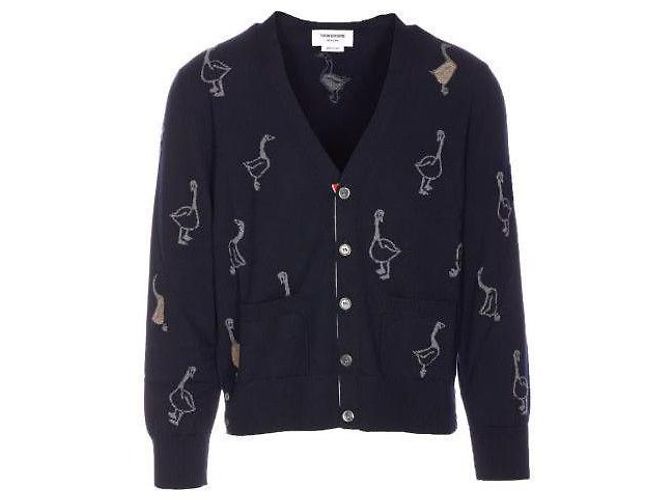 Thom Browne Merinowoll-V-Ausschnitt-Cardigan - Ansicht 4