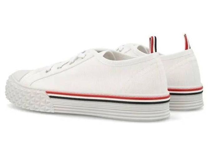 Thom Browne Sneakers Collegiali con Suola Tartan Bianco - vista 7