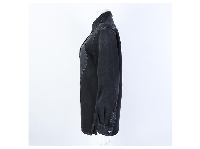 Camisa Larga de Denim Chanel Negro - vista 2