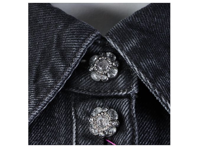 Camisa Larga de Denim Chanel Negro - vista 4