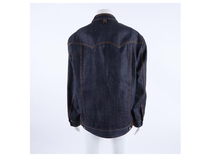 Jaqueta de zíper em denim Louis Vuitton Azul - vista 3