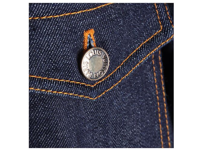 Jaqueta de zíper em denim Louis Vuitton Azul - vista 4