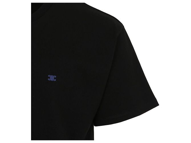 Céline Besticktes Baumwoll-Jersey-T-Shirt Schwarz - Ansicht 5