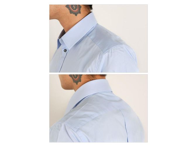 Dolce & Gabbana Camicia Slim Fit Oro FUEAJ Blu - vista 4