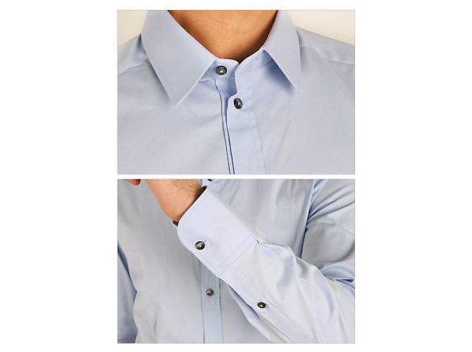 Dolce & Gabbana Camicia Slim Fit Oro FUEAJ Blu - vista 5
