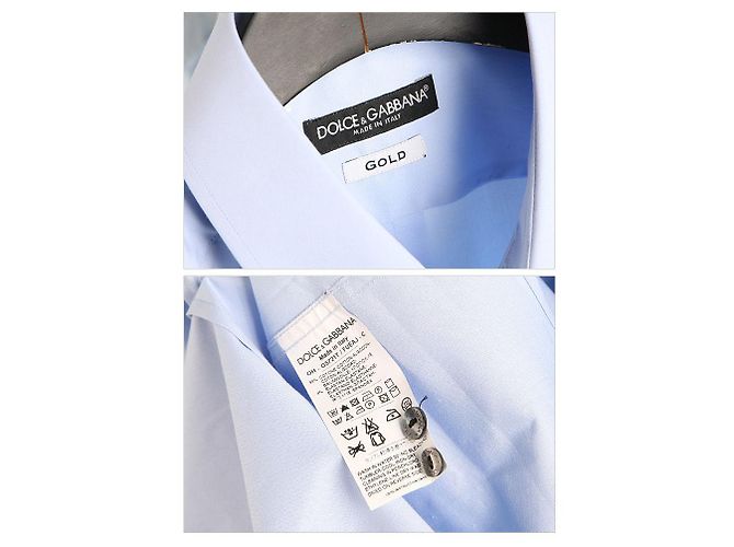 Dolce & Gabbana Camicia Slim Fit Oro FUEAJ Blu - vista 6