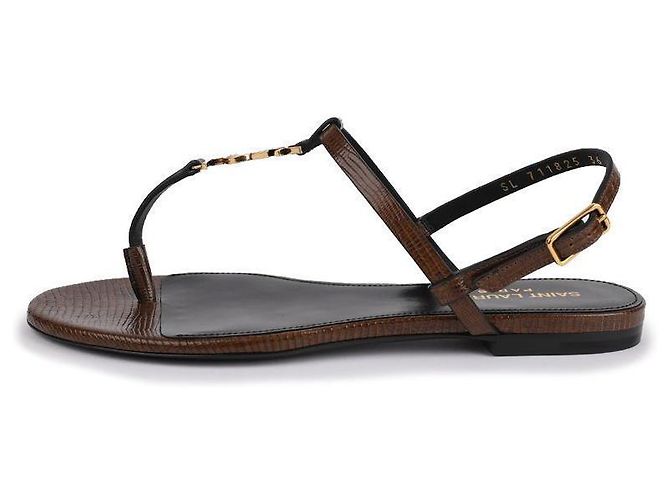 Saint Laurent Sandali Piani Cassandra Marroni Marrone - vista 6
