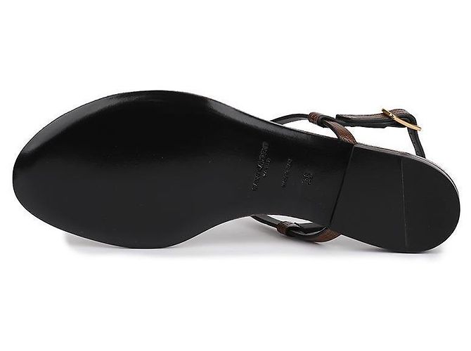 Saint Laurent Sandali Piani Cassandra Marroni Marrone - vista 7