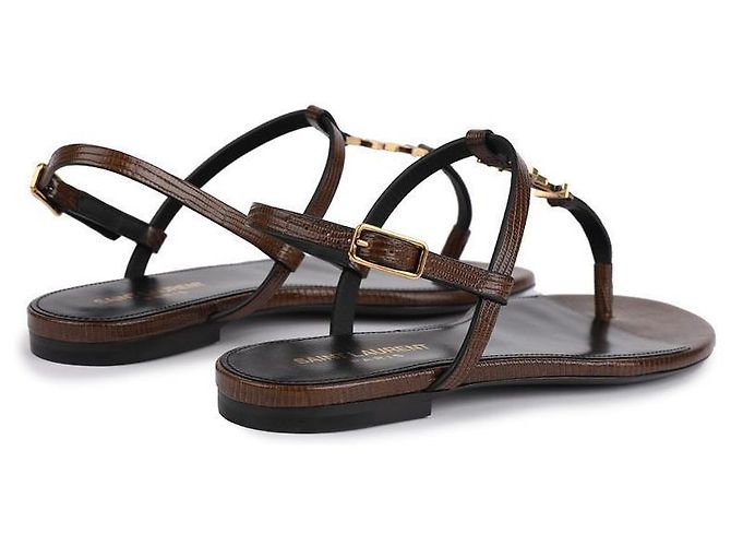 Saint Laurent Sandali Piani Cassandra Marroni Marrone - vista 8