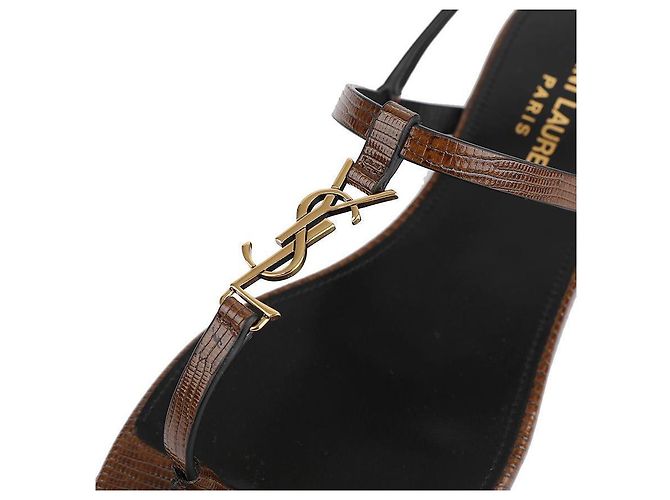 Saint Laurent Sandali Piani Cassandra Marroni Marrone - vista 9
