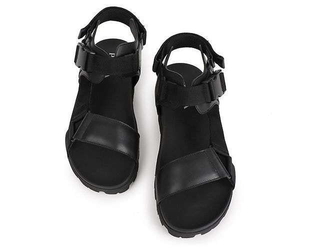 Prada Nylon Buckle Strap Sandals Black - view 4