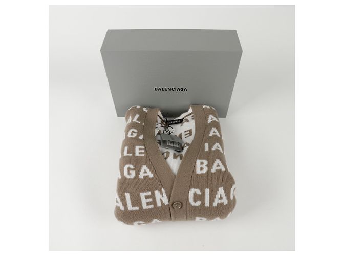 Balenciaga Logo Cardigan Größe Braun - Ansicht 12