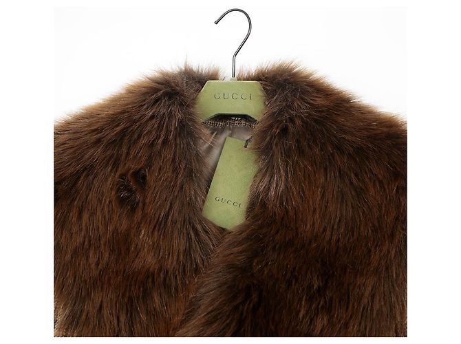 Gucci Kunstpelzjacke Größe Braun - Ansicht 3