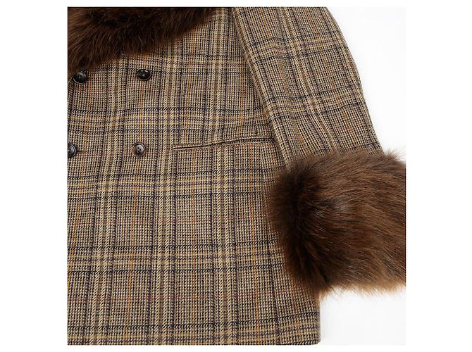 Gucci Kunstpelzjacke Größe Braun - Ansicht 5