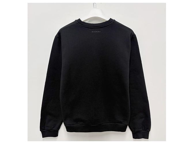 Acne Sweatshirt aus Bio-Baumwolle mit Face-Logo Schwarz - Ansicht 10