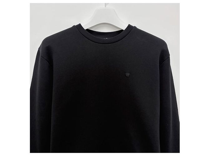 Acne Sweatshirt aus Bio-Baumwolle mit Face-Logo Schwarz - Ansicht 11