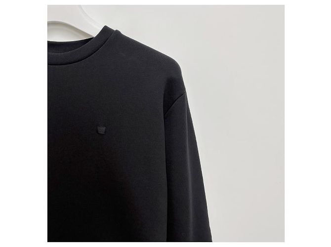 Acne Sweatshirt aus Bio-Baumwolle mit Face-Logo Schwarz - Ansicht 12