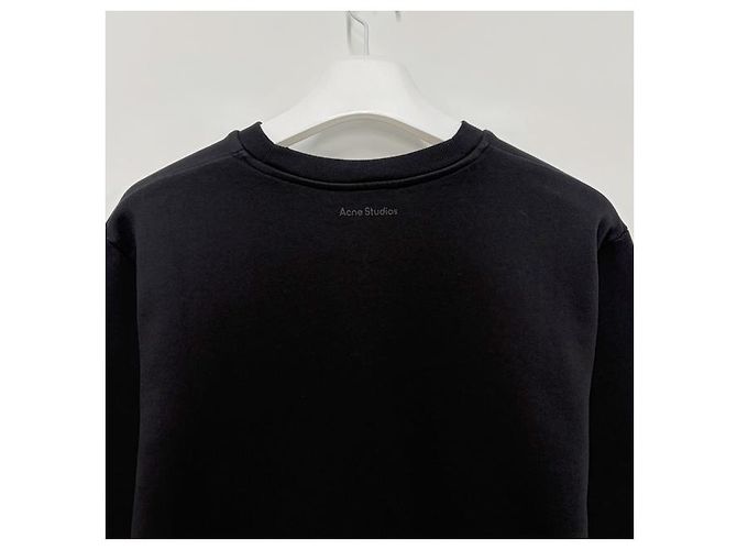 Acne Sweatshirt aus Bio-Baumwolle mit Face-Logo Schwarz - Ansicht 13