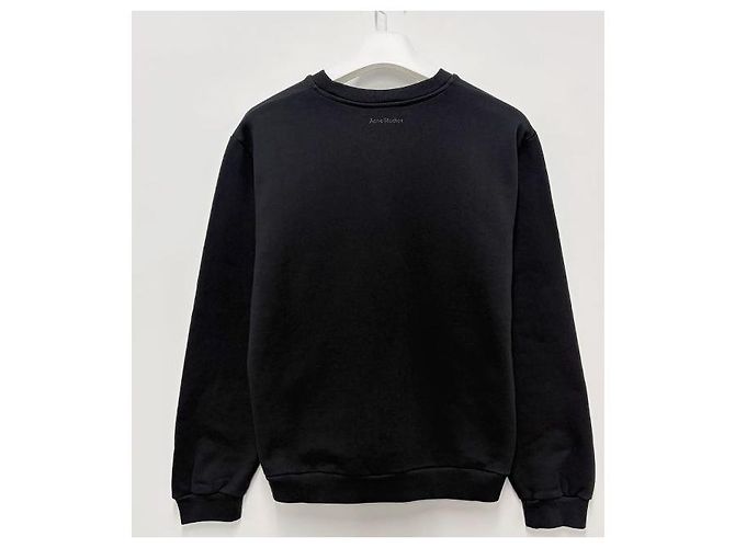 Acne Sweatshirt aus Bio-Baumwolle mit Face-Logo Schwarz - Ansicht 2