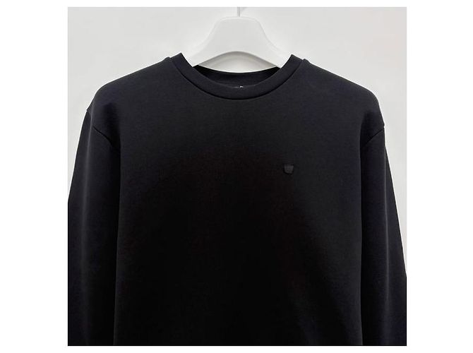 Acne Sweatshirt aus Bio-Baumwolle mit Face-Logo Schwarz - Ansicht 3