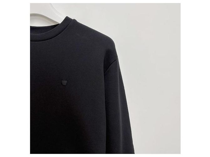 Acne Sweatshirt aus Bio-Baumwolle mit Face-Logo Schwarz - Ansicht 4