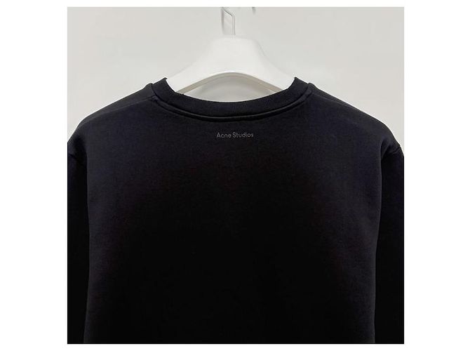 Acne Sweatshirt aus Bio-Baumwolle mit Face-Logo Schwarz - Ansicht 5