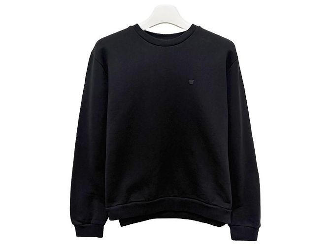 Acne Sweatshirt aus Bio-Baumwolle mit Face-Logo Schwarz - Ansicht 9