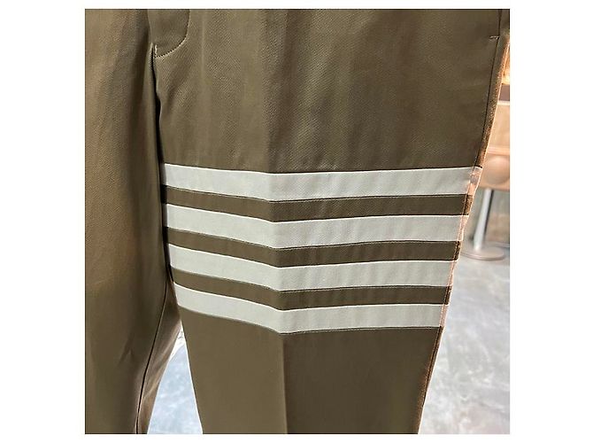 Thom Browne Unkonstruierte Chino-Hosen aus Baumwolltwill in Kamel Braun - Ansicht 10