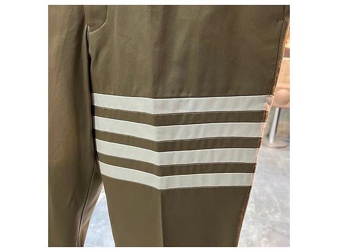 Thom Browne Unkonstruierte Chino-Hosen aus Baumwolltwill in Kamel Braun - Ansicht 2