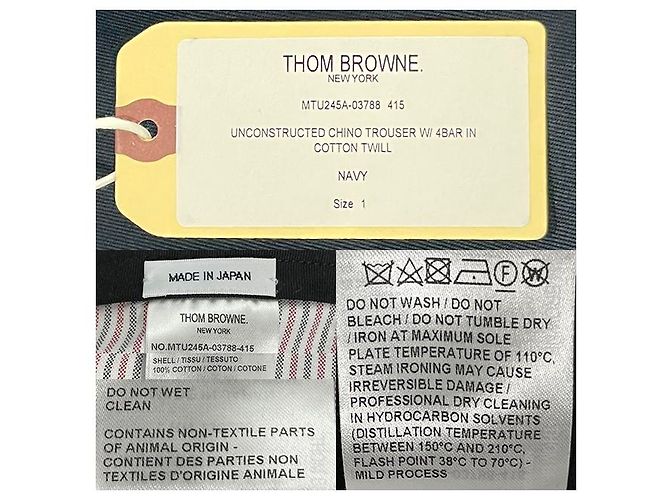 Thom Browne Cotton Twill Knit Bar Unconstructed Chino Pants Navy Blue - view 20