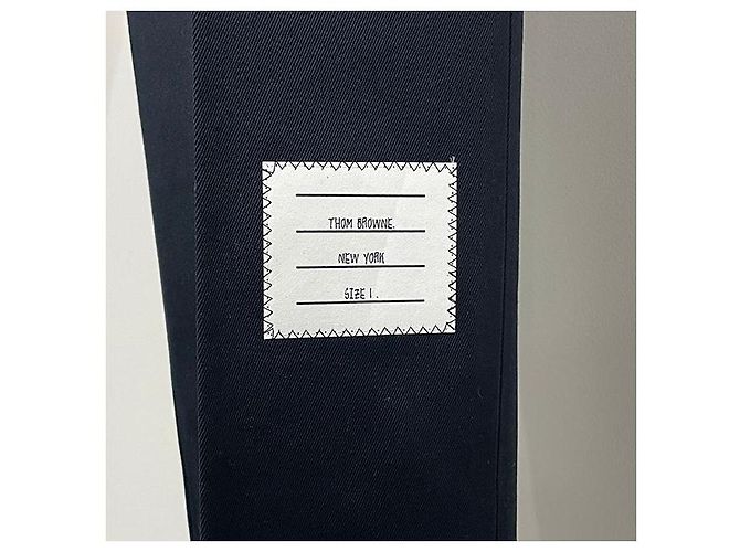 Thom Browne Cotton Twill Knit Bar Unconstructed Chino Pants Navy Blue - view 5