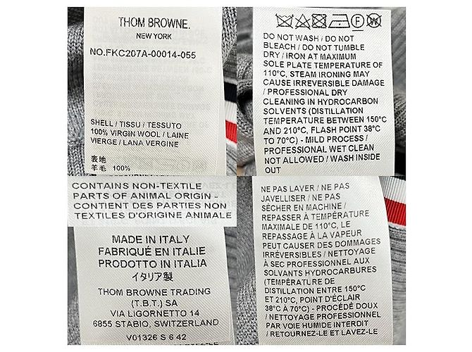 Thom Browne Cárdigan Diagonal Milano Gris Claro Castaño - vista 21