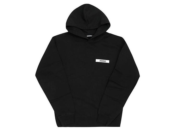 Jacquemus Moletom com capuz e logo Preto - vista 3
