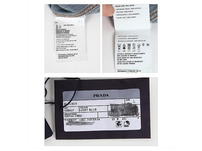 Prada Giacca Bomber in Denim Blu - vista 13