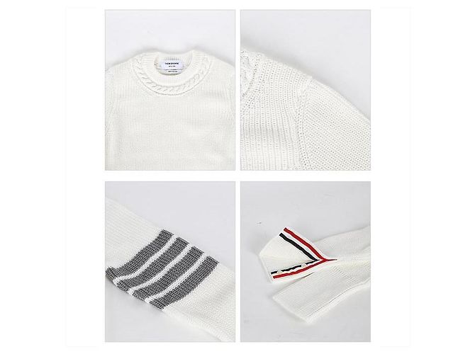 Thom Browne Suéter de brazo diagonal para mujeres Blanco - vista 7