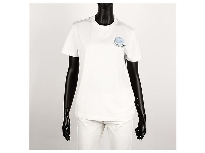 Moncler T-Shirt mit kurzem Arm und Logo-Patch Weiß - Ansicht 10