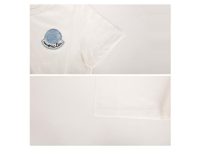 Moncler T-Shirt mit kurzem Arm und Logo-Patch Weiß - Ansicht 6