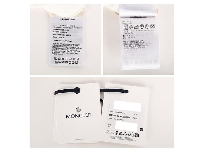 Moncler T-Shirt mit kurzem Arm und Logo-Patch Weiß - Ansicht 7