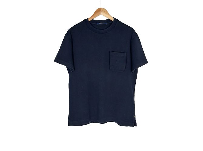 Louis Vuitton T-shirt a maniche corte con tasca Monogram Signature Navy Blu - vista 3