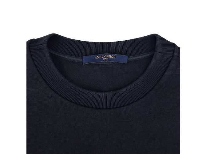 Louis Vuitton T-shirt a maniche corte con tasca Monogram Signature Navy Blu - vista 5