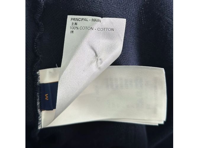 Louis Vuitton T-shirt a maniche corte con tasca Monogram Signature Navy Blu - vista 9