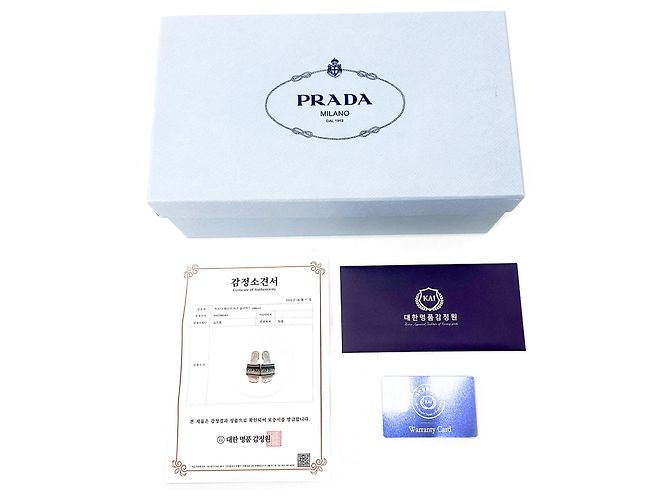 Prada Pantofole scivolose in tessuto con logo ricamato Viar per donne Bianco - vista 14