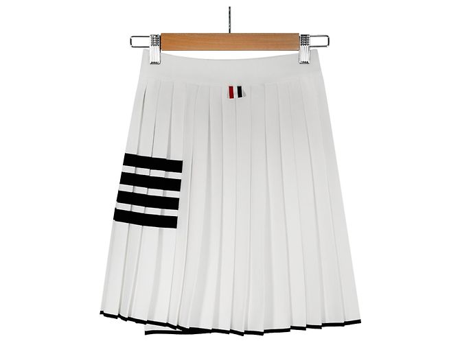 Falda mini plisada Milano Stitch para mujer Thom Browne blanca Blanco - vista 4