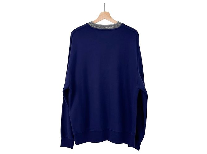 Oversized Sweatshirt mit Ton Full Neck Logo für Herren von Acne Studios - Marineblau - Ansicht 3