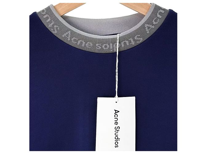 Oversized Sweatshirt mit Ton Full Neck Logo für Herren von Acne Studios - Marineblau - Ansicht 4