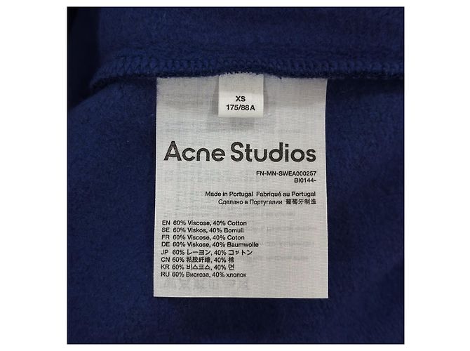Oversized Sweatshirt mit Ton Full Neck Logo für Herren von Acne Studios - Marineblau - Ansicht 7