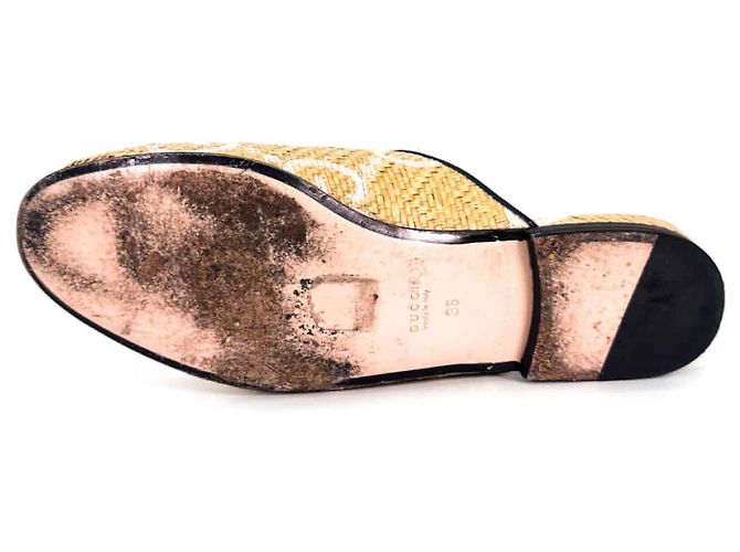 Gucci Mule Loafer Prinstown GG Logo con Horsebit per Donne Beige Bianco - vista 9