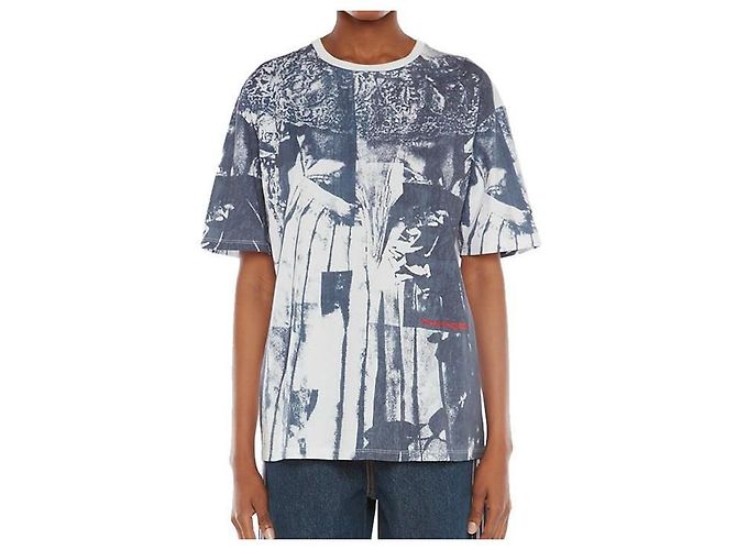 Alexander Mcqueen Kurzarm-T-Shirt mit Kunstdruck QZACO Blau - Ansicht 5